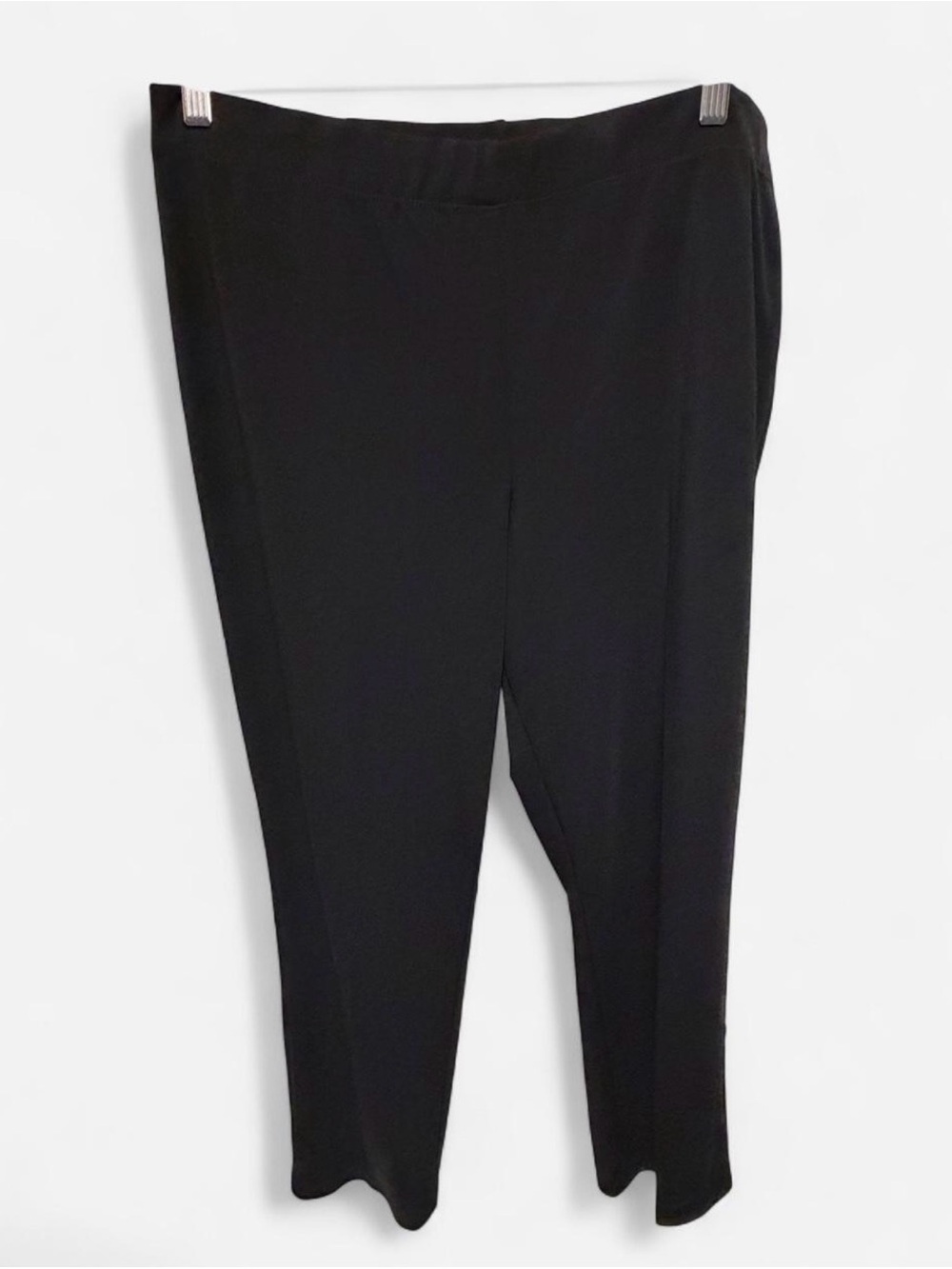 Susan Graver Black Straight Leg Ponte Pull-On Pants